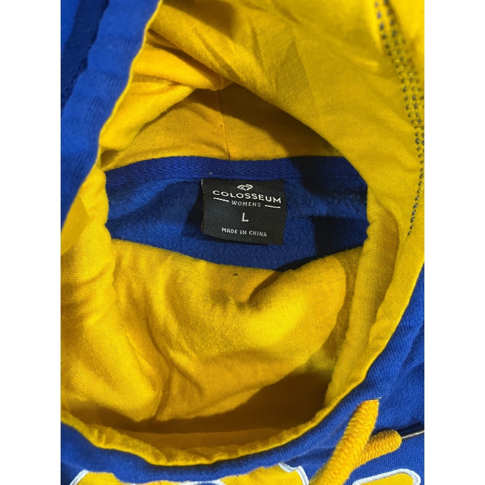 Colosseum Womens Pitt Panthers Hoodie Blue Yellow Raglan Pullover Large - Picture 3 of 13